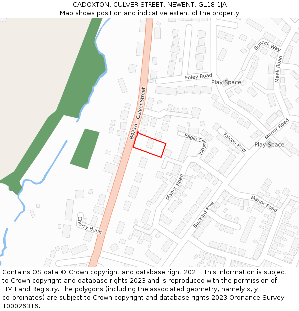 CADOXTON, CULVER STREET, NEWENT, GL18 1JA: Location map and indicative extent of plot