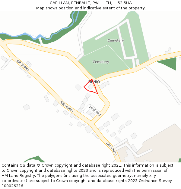 CAE LLAN, PENRALLT, PWLLHELI, LL53 5UA: Location map and indicative extent of plot