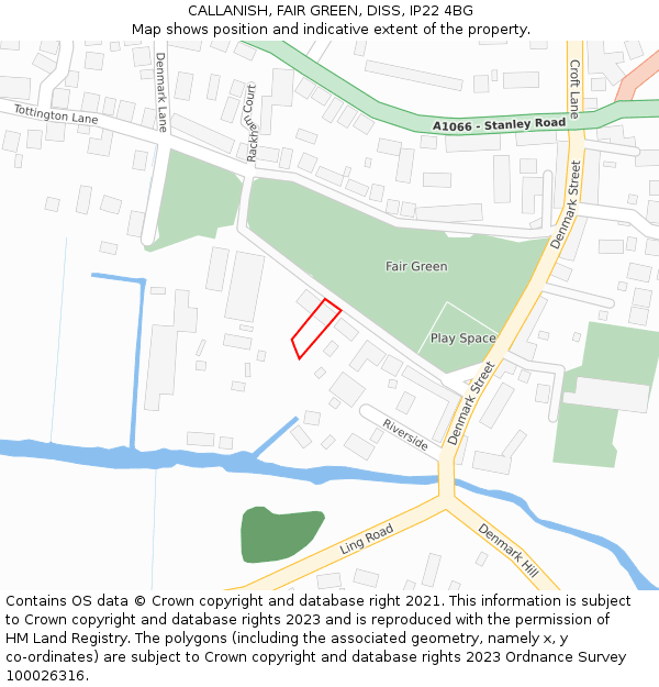 CALLANISH, FAIR GREEN, DISS, IP22 4BG: Location map and indicative extent of plot