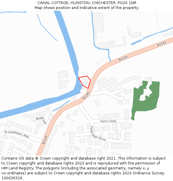 CANAL COTTAGE, HUNSTON, CHICHESTER, PO20 1NR: Location map and indicative extent of plot