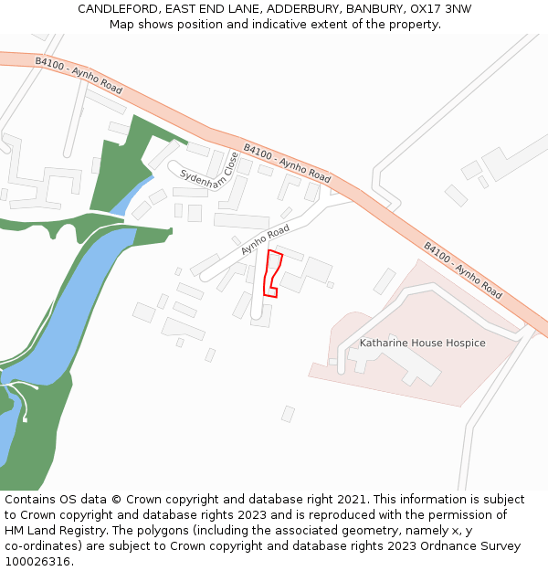 CANDLEFORD, EAST END LANE, ADDERBURY, BANBURY, OX17 3NW: Location map and indicative extent of plot