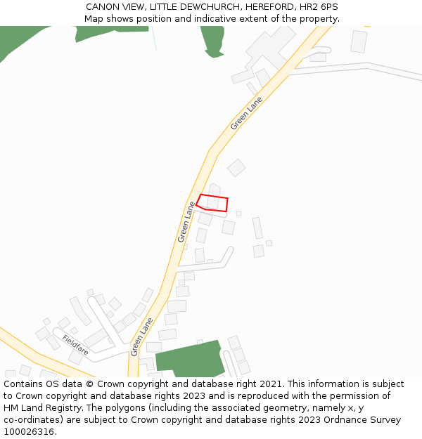 CANON VIEW, LITTLE DEWCHURCH, HEREFORD, HR2 6PS: Location map and indicative extent of plot