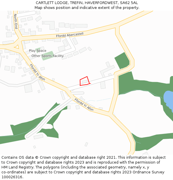 CARTLETT LODGE, TREFIN, HAVERFORDWEST, SA62 5AL: Location map and indicative extent of plot