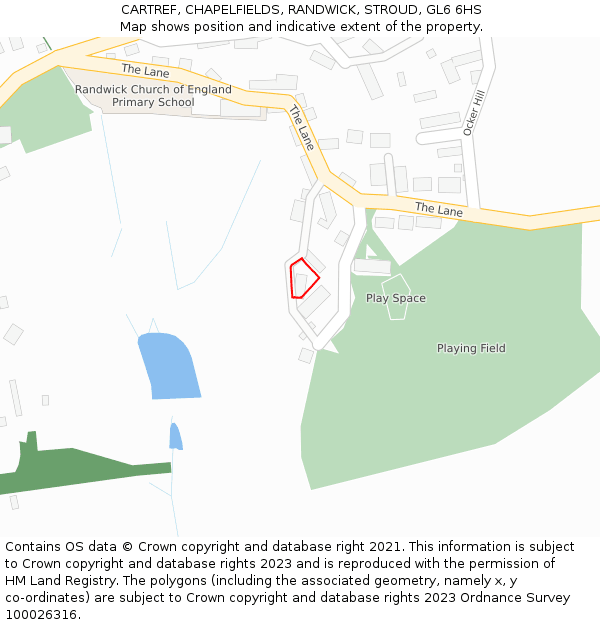 CARTREF, CHAPELFIELDS, RANDWICK, STROUD, GL6 6HS: Location map and indicative extent of plot