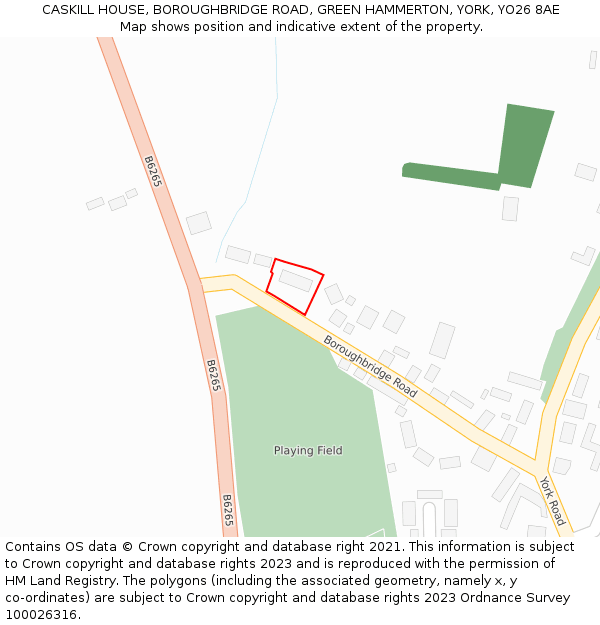 CASKILL HOUSE, BOROUGHBRIDGE ROAD, GREEN HAMMERTON, YORK, YO26 8AE: Location map and indicative extent of plot