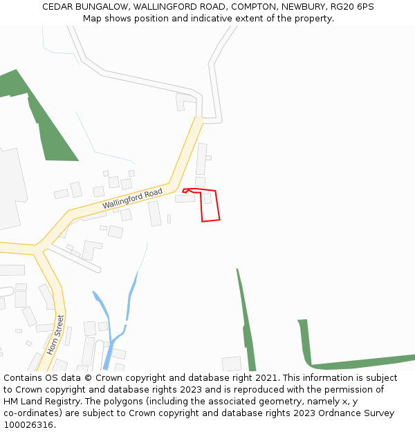 CEDAR BUNGALOW, WALLINGFORD ROAD, COMPTON, NEWBURY, RG20 6PS: Location map and indicative extent of plot