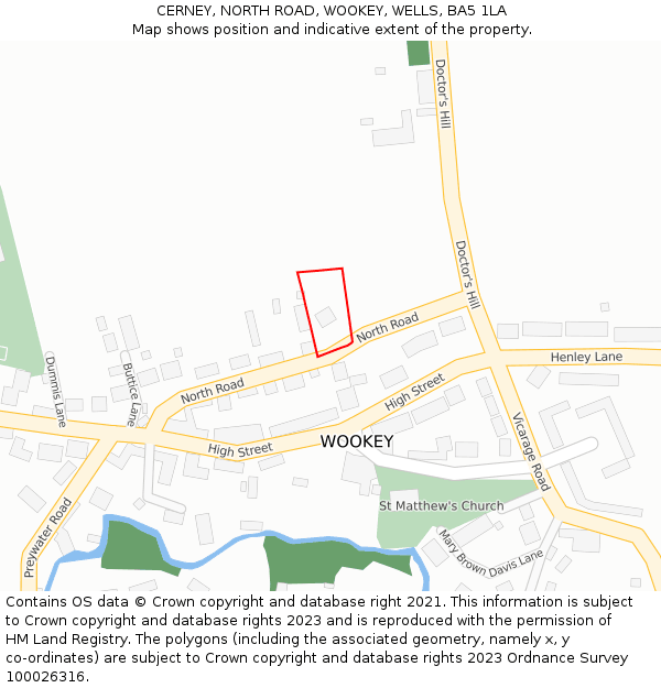 CERNEY, NORTH ROAD, WOOKEY, WELLS, BA5 1LA: Location map and indicative extent of plot