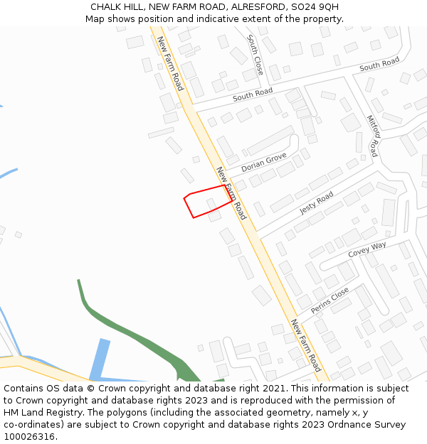 CHALK HILL, NEW FARM ROAD, ALRESFORD, SO24 9QH: Location map and indicative extent of plot