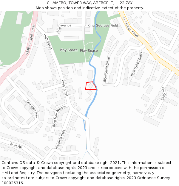 CHAMERO, TOWER WAY, ABERGELE, LL22 7AY: Location map and indicative extent of plot