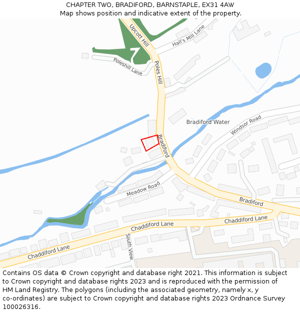 CHAPTER TWO, BRADIFORD, BARNSTAPLE, EX31 4AW: Location map and indicative extent of plot