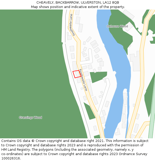 CHEAVELY, BACKBARROW, ULVERSTON, LA12 8QB: Location map and indicative extent of plot