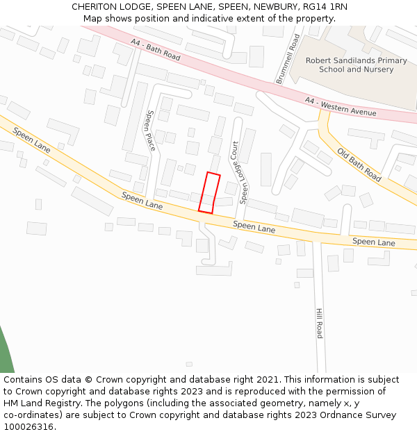 CHERITON LODGE, SPEEN LANE, SPEEN, NEWBURY, RG14 1RN: Location map and indicative extent of plot
