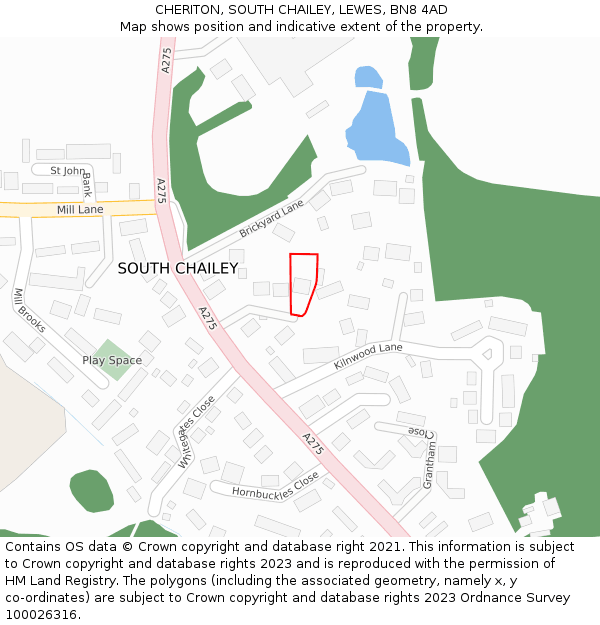 CHERITON, SOUTH CHAILEY, LEWES, BN8 4AD: Location map and indicative extent of plot