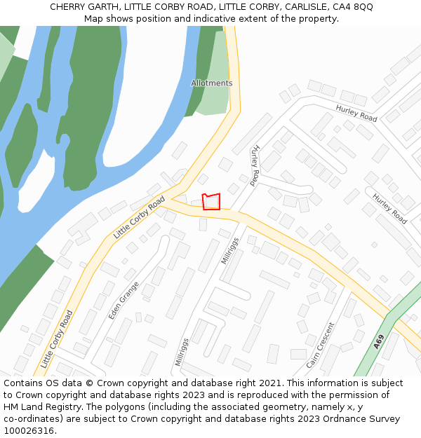 CHERRY GARTH, LITTLE CORBY ROAD, LITTLE CORBY, CARLISLE, CA4 8QQ: Location map and indicative extent of plot