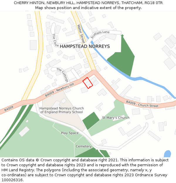 CHERRY HINTON, NEWBURY HILL, HAMPSTEAD NORREYS, THATCHAM, RG18 0TR: Location map and indicative extent of plot