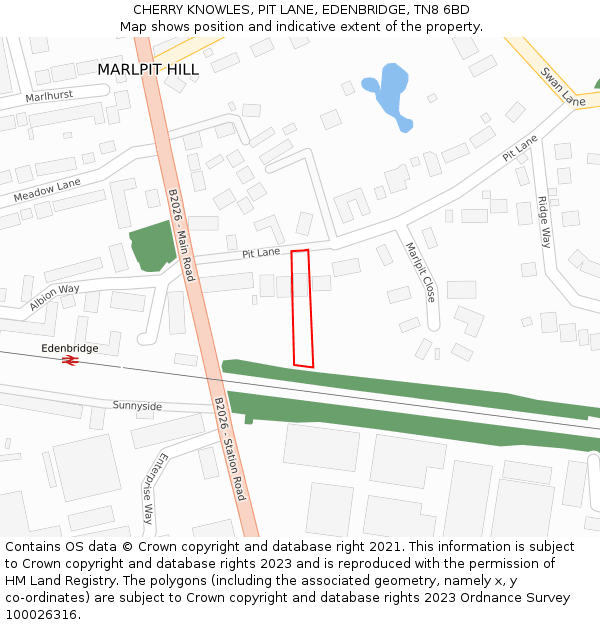 CHERRY KNOWLES, PIT LANE, EDENBRIDGE, TN8 6BD: Location map and indicative extent of plot