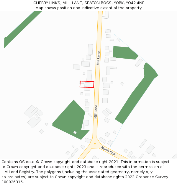 CHERRY LINKS, MILL LANE, SEATON ROSS, YORK, YO42 4NE: Location map and indicative extent of plot