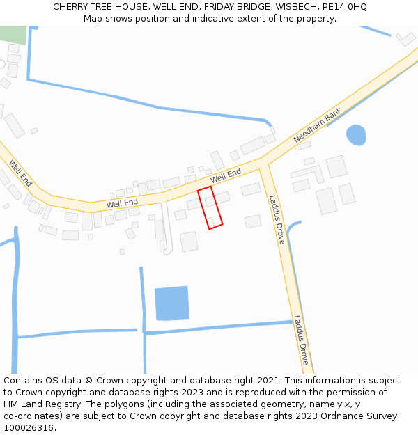 CHERRY TREE HOUSE, WELL END, FRIDAY BRIDGE, WISBECH, PE14 0HQ: Location map and indicative extent of plot