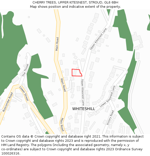 CHERRY TREES, UPPER KITESNEST, STROUD, GL6 6BH: Location map and indicative extent of plot