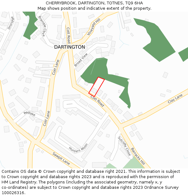 CHERRYBROOK, DARTINGTON, TOTNES, TQ9 6HA: Location map and indicative extent of plot