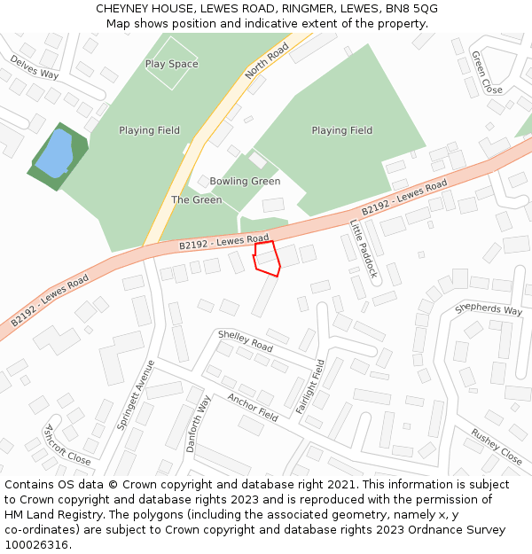 CHEYNEY HOUSE, LEWES ROAD, RINGMER, LEWES, BN8 5QG: Location map and indicative extent of plot