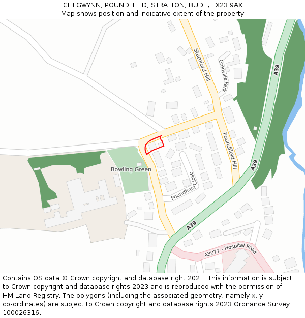 CHI GWYNN, POUNDFIELD, STRATTON, BUDE, EX23 9AX: Location map and indicative extent of plot