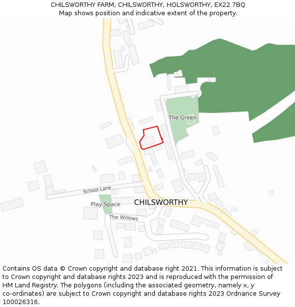 CHILSWORTHY FARM, CHILSWORTHY, HOLSWORTHY, EX22 7BQ: Location map and indicative extent of plot