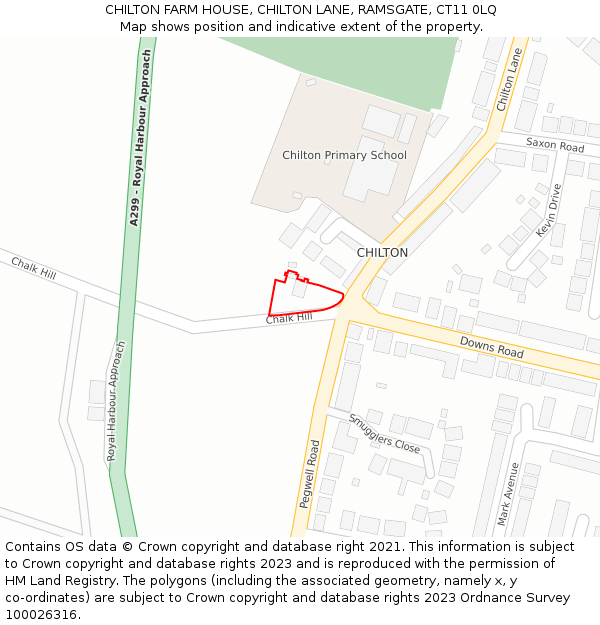 CHILTON FARM HOUSE, CHILTON LANE, RAMSGATE, CT11 0LQ: Location map and indicative extent of plot