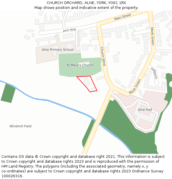 CHURCH ORCHARD, ALNE, YORK, YO61 1RX: Location map and indicative extent of plot