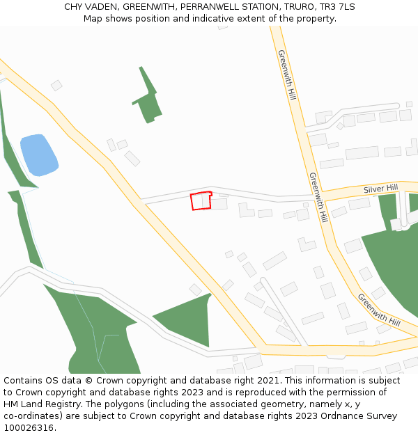 CHY VADEN, GREENWITH, PERRANWELL STATION, TRURO, TR3 7LS: Location map and indicative extent of plot