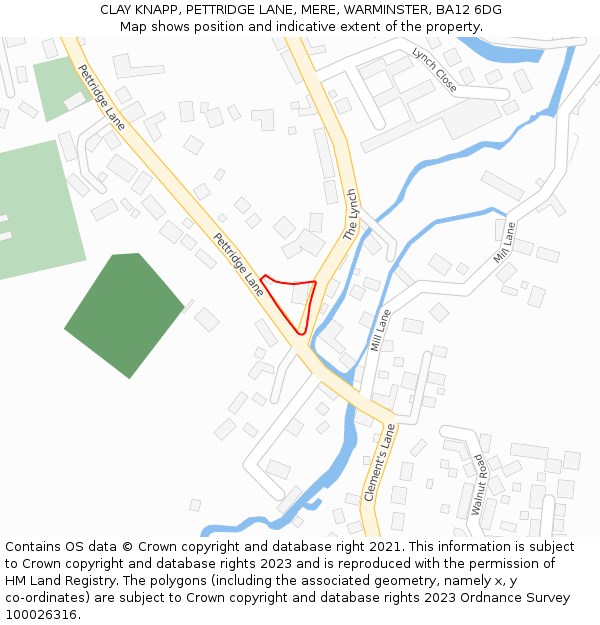 CLAY KNAPP, PETTRIDGE LANE, MERE, WARMINSTER, BA12 6DG: Location map and indicative extent of plot