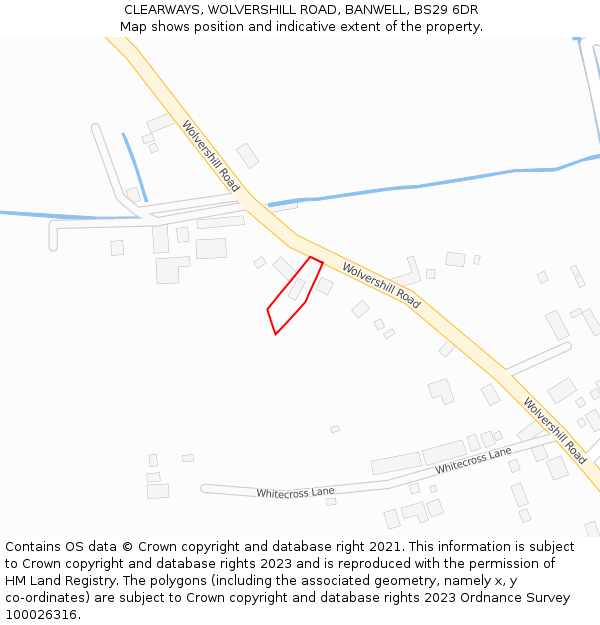 CLEARWAYS, WOLVERSHILL ROAD, BANWELL, BS29 6DR: Location map and indicative extent of plot