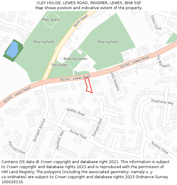 CLEY HOUSE, LEWES ROAD, RINGMER, LEWES, BN8 5QF: Location map and indicative extent of plot