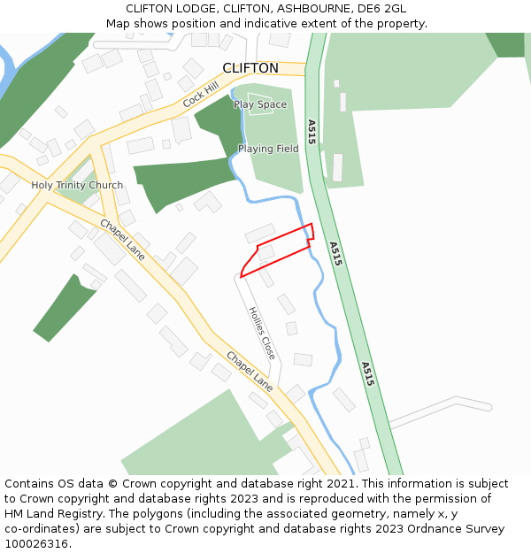 CLIFTON LODGE, CLIFTON, ASHBOURNE, DE6 2GL: Location map and indicative extent of plot