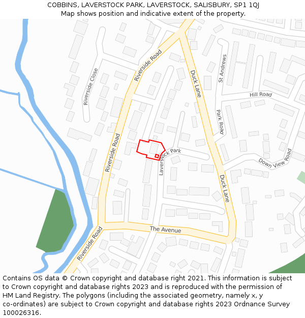 COBBINS, LAVERSTOCK PARK, LAVERSTOCK, SALISBURY, SP1 1QJ: Location map and indicative extent of plot