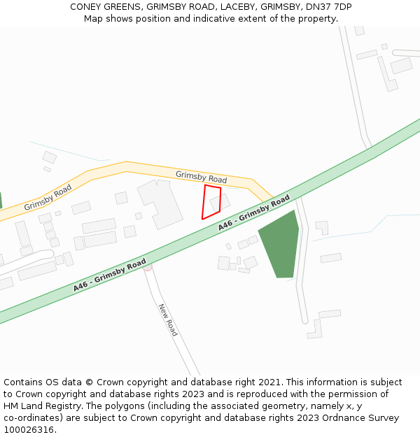 CONEY GREENS, GRIMSBY ROAD, LACEBY, GRIMSBY, DN37 7DP: Location map and indicative extent of plot