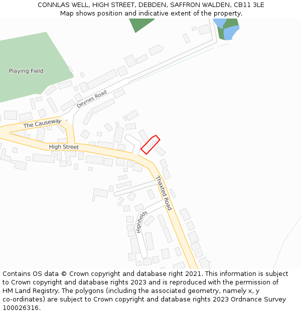 CONNLAS WELL, HIGH STREET, DEBDEN, SAFFRON WALDEN, CB11 3LE: Location map and indicative extent of plot