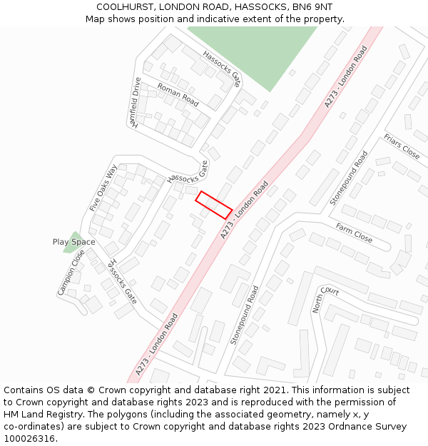 COOLHURST, LONDON ROAD, HASSOCKS, BN6 9NT: Location map and indicative extent of plot