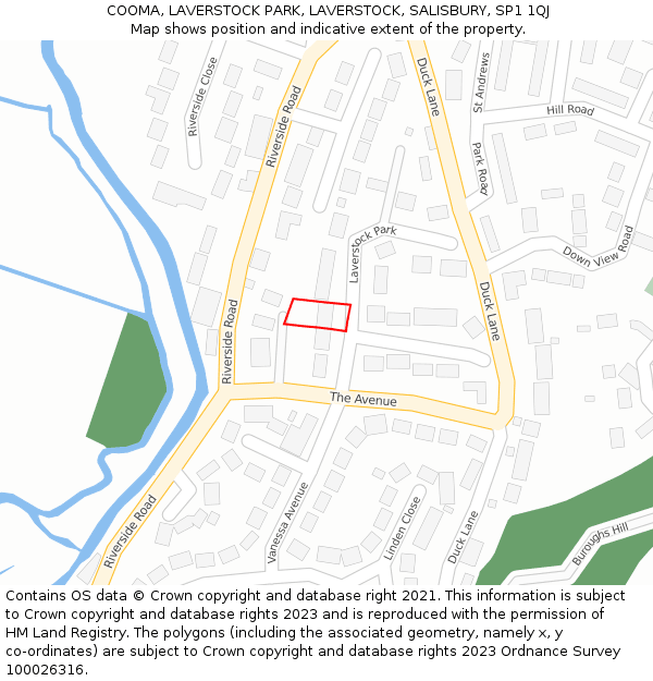 COOMA, LAVERSTOCK PARK, LAVERSTOCK, SALISBURY, SP1 1QJ: Location map and indicative extent of plot