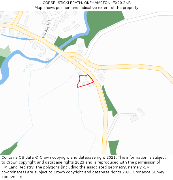 COPSE, STICKLEPATH, OKEHAMPTON, EX20 2NR: Location map and indicative extent of plot