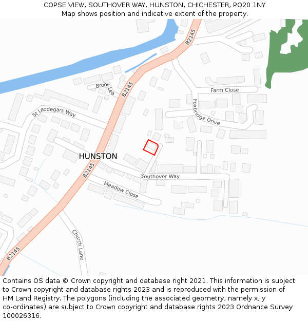 COPSE VIEW, SOUTHOVER WAY, HUNSTON, CHICHESTER, PO20 1NY: Location map and indicative extent of plot