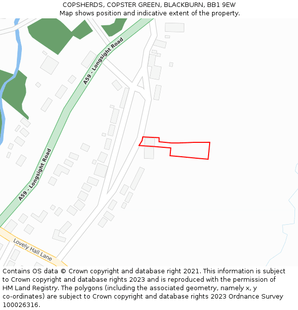 COPSHERDS, COPSTER GREEN, BLACKBURN, BB1 9EW: Location map and indicative extent of plot