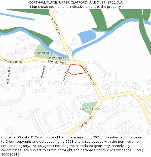 COPTHALL PLACE, UPPER CLATFORD, ANDOVER, SP11 7LR: Location map and indicative extent of plot