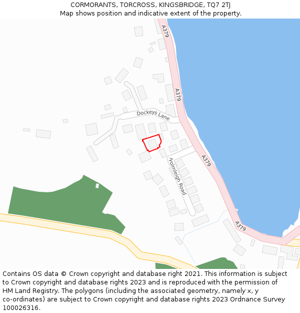 CORMORANTS, TORCROSS, KINGSBRIDGE, TQ7 2TJ: Location map and indicative extent of plot