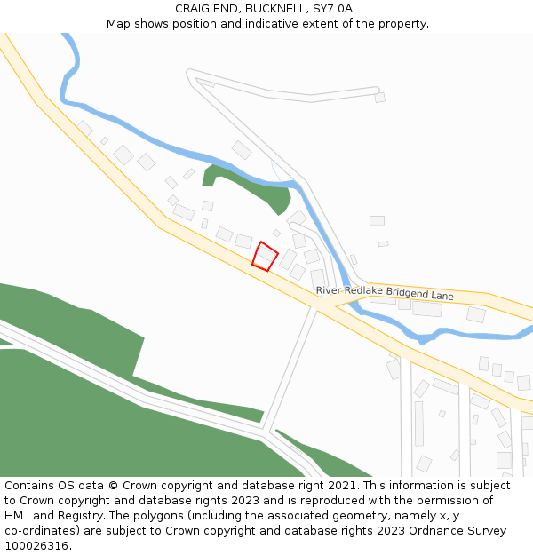 CRAIG END, BUCKNELL, SY7 0AL: Location map and indicative extent of plot