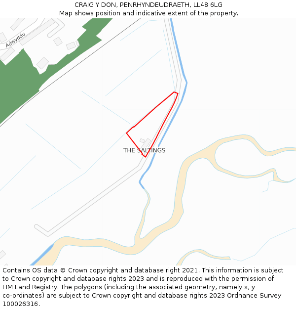 CRAIG Y DON, PENRHYNDEUDRAETH, LL48 6LG: Location map and indicative extent of plot