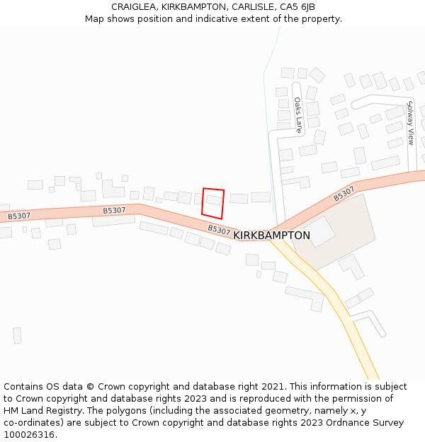 CRAIGLEA, KIRKBAMPTON, CARLISLE, CA5 6JB: Location map and indicative extent of plot