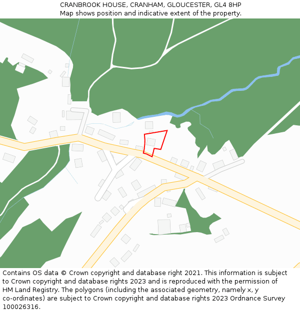 CRANBROOK HOUSE, CRANHAM, GLOUCESTER, GL4 8HP: Location map and indicative extent of plot