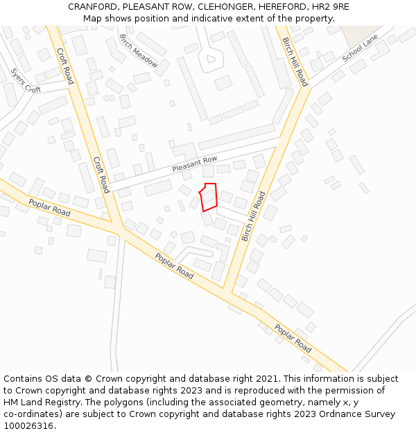 CRANFORD, PLEASANT ROW, CLEHONGER, HEREFORD, HR2 9RE: Location map and indicative extent of plot