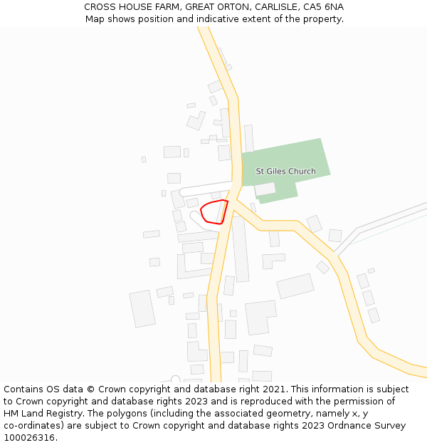 CROSS HOUSE FARM, GREAT ORTON, CARLISLE, CA5 6NA: Location map and indicative extent of plot